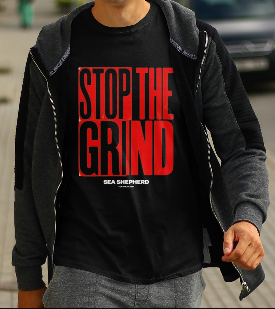 Sea Shepherd Stop The Grind Environmental Campaign T-Shirt