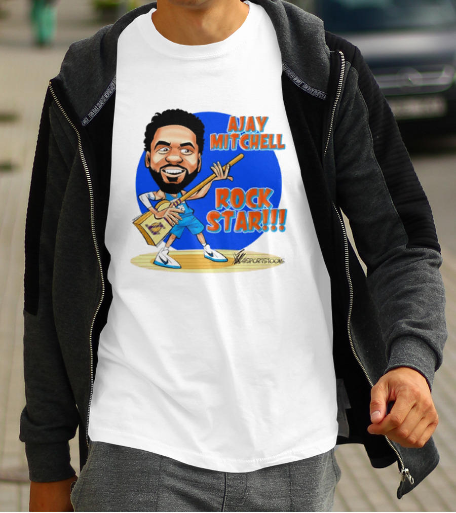 Ajay Mitchell Oklahoma City Thunder Rock Star Basketball Caricature T-Shirt