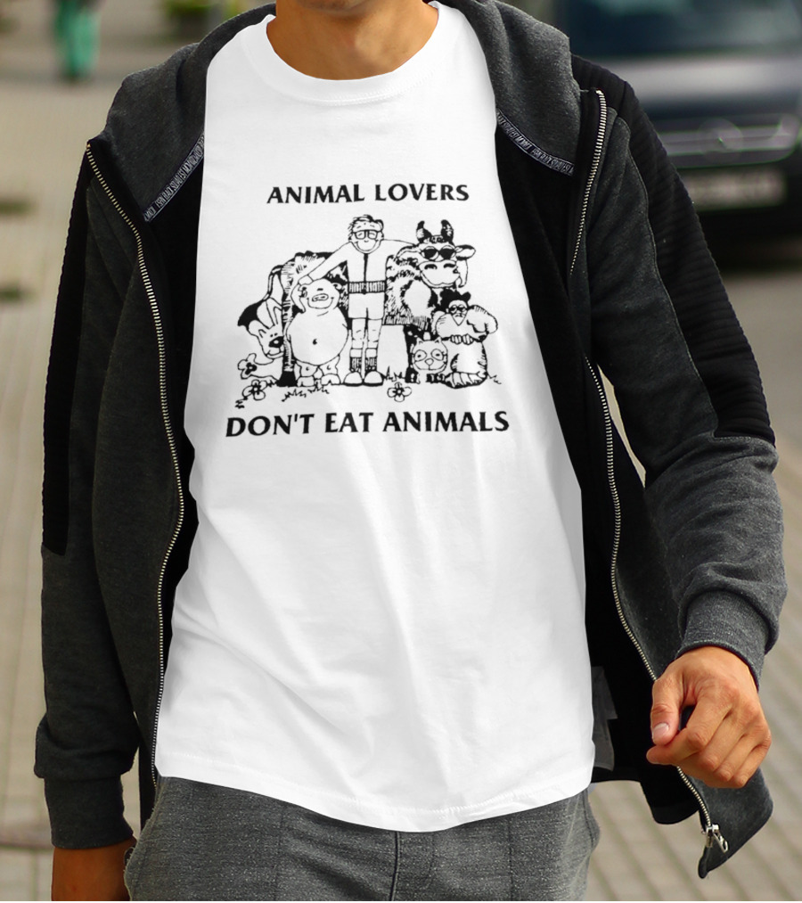 Animal Lovers Don't Eat Animals Group Hug Animals T-Shirt