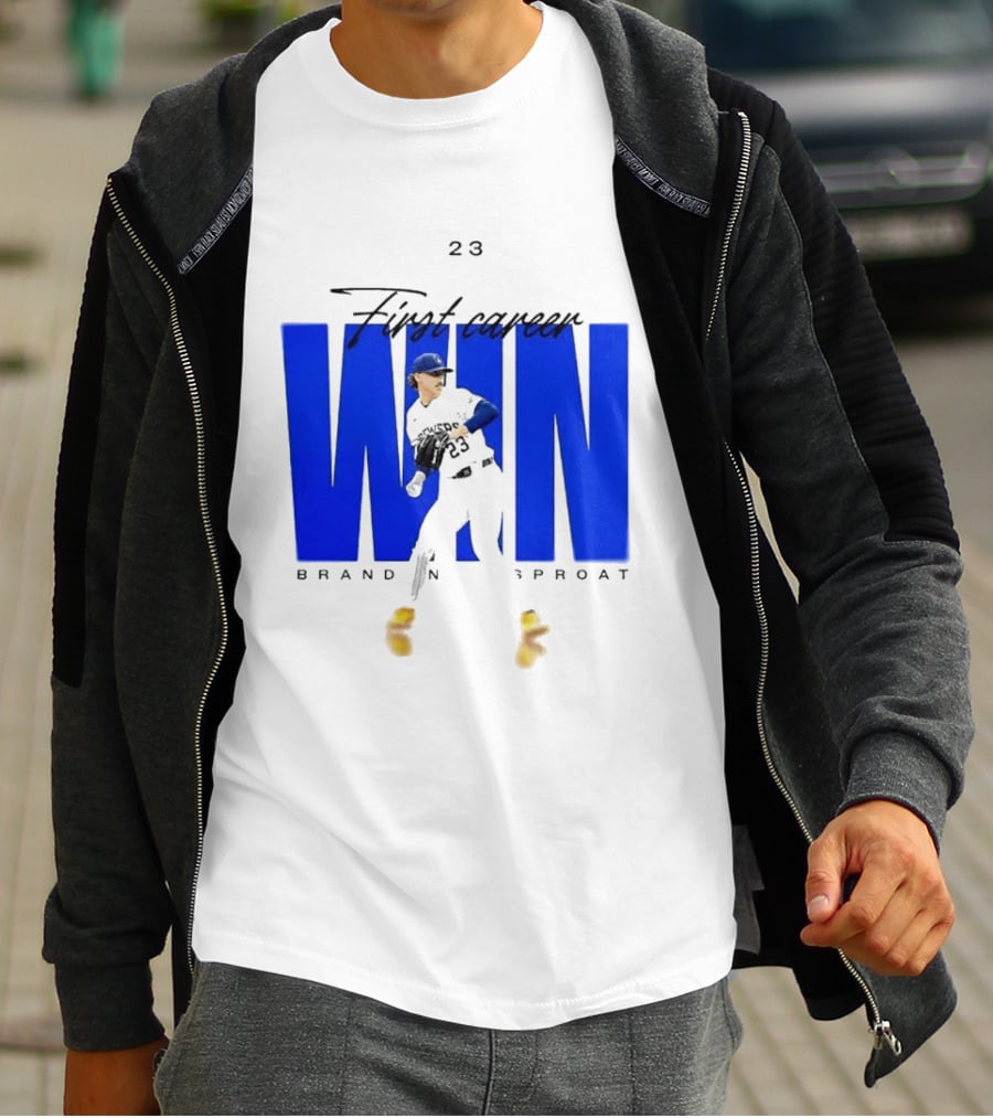Brandon Sproat 23 Brewers First Career Win T-Shirt
