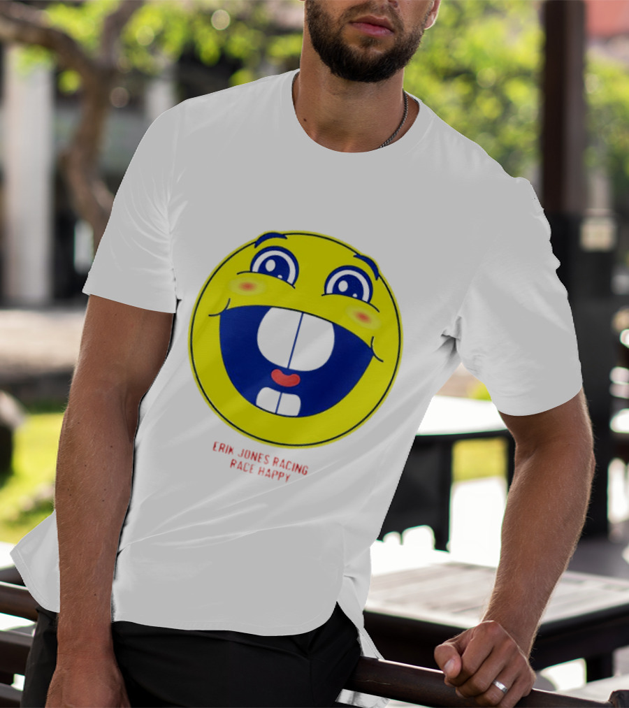 Erik Jones Racing Race Happy Yellow Smiley Face T-Shirt