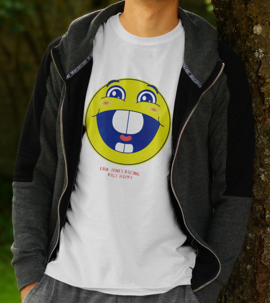 Erik Jones Racing Race Happy Yellow Smiley Face T-Shirt