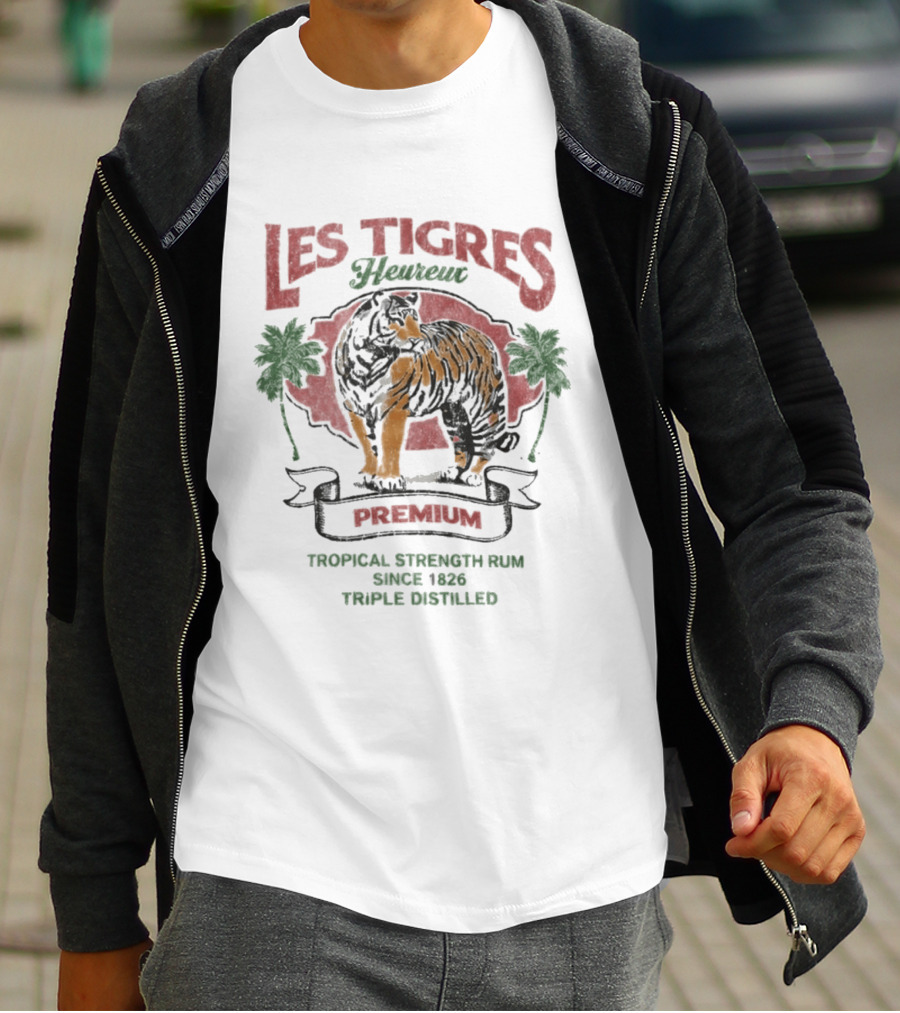 Les Tigres Premium Tropical Strength Rum Distilled Tiger T-Shirt