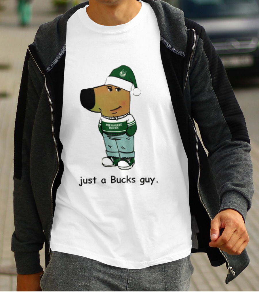 Milwaukee Bucks Chill Holiday Dog Character Just A Bucks Guy T-Shirt