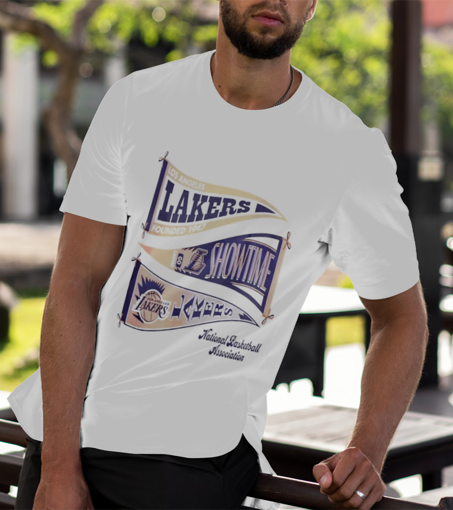 Lakers Showtime Banners Los Angeles Basketball Association T-Shirt