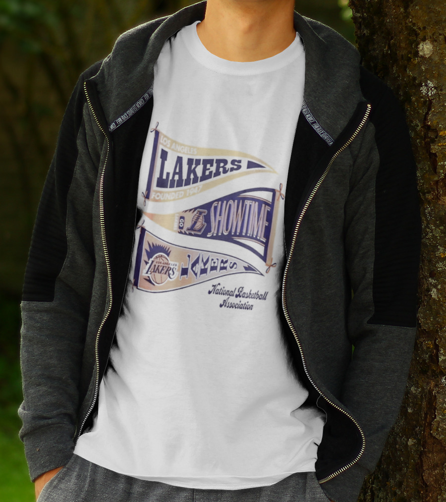 Lakers Showtime Banners Los Angeles Basketball Association T-Shirt