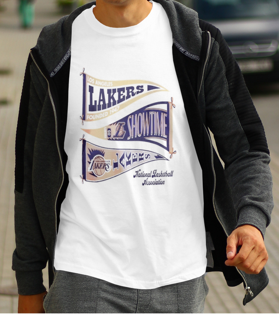 Lakers Showtime Banners Los Angeles Basketball Association T-Shirt