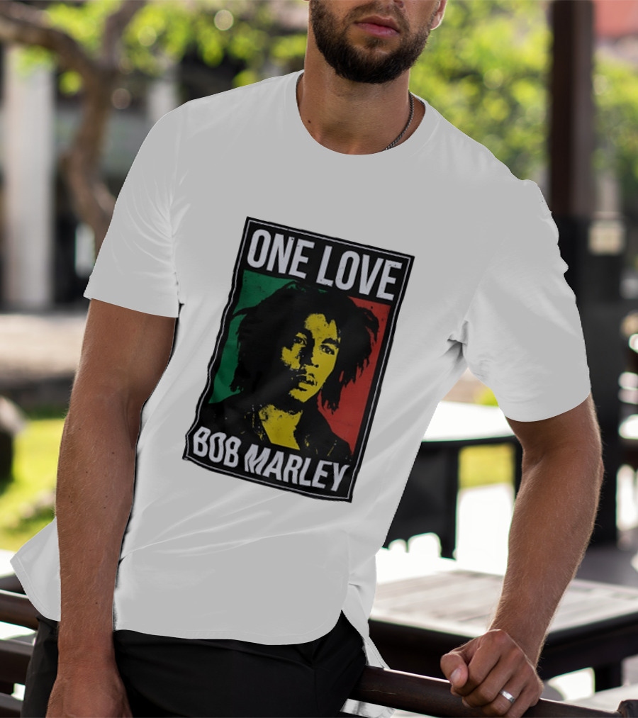One Love Bob Marley Reggae Rastafarian Tricolor T-Shirt