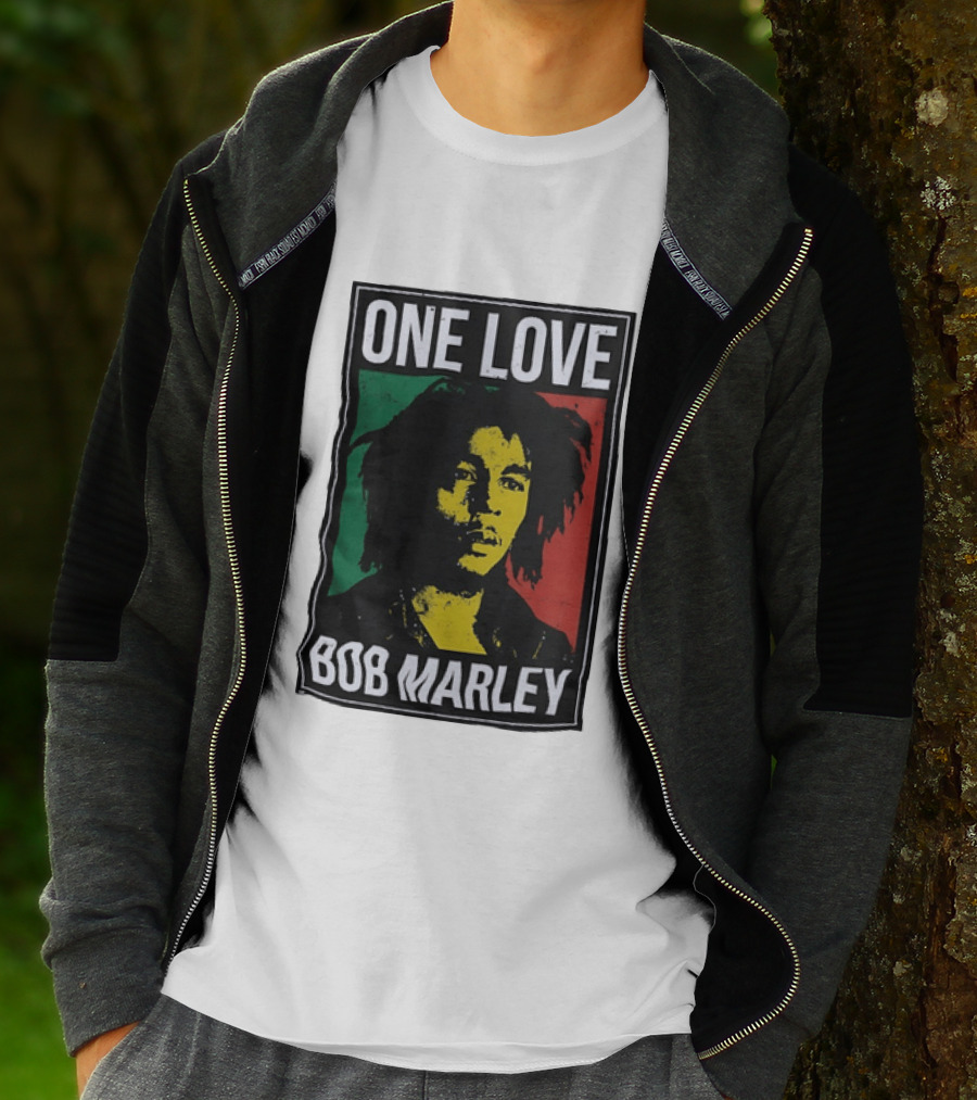 One Love Bob Marley Reggae Rastafarian Tricolor T-Shirt