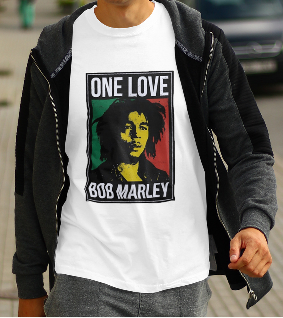 One Love Bob Marley Reggae Rastafarian Tricolor T-Shirt