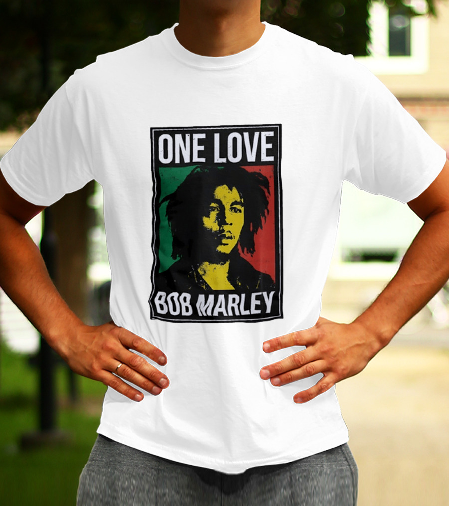 One Love Bob Marley Reggae Rastafarian Tricolor T-Shirt