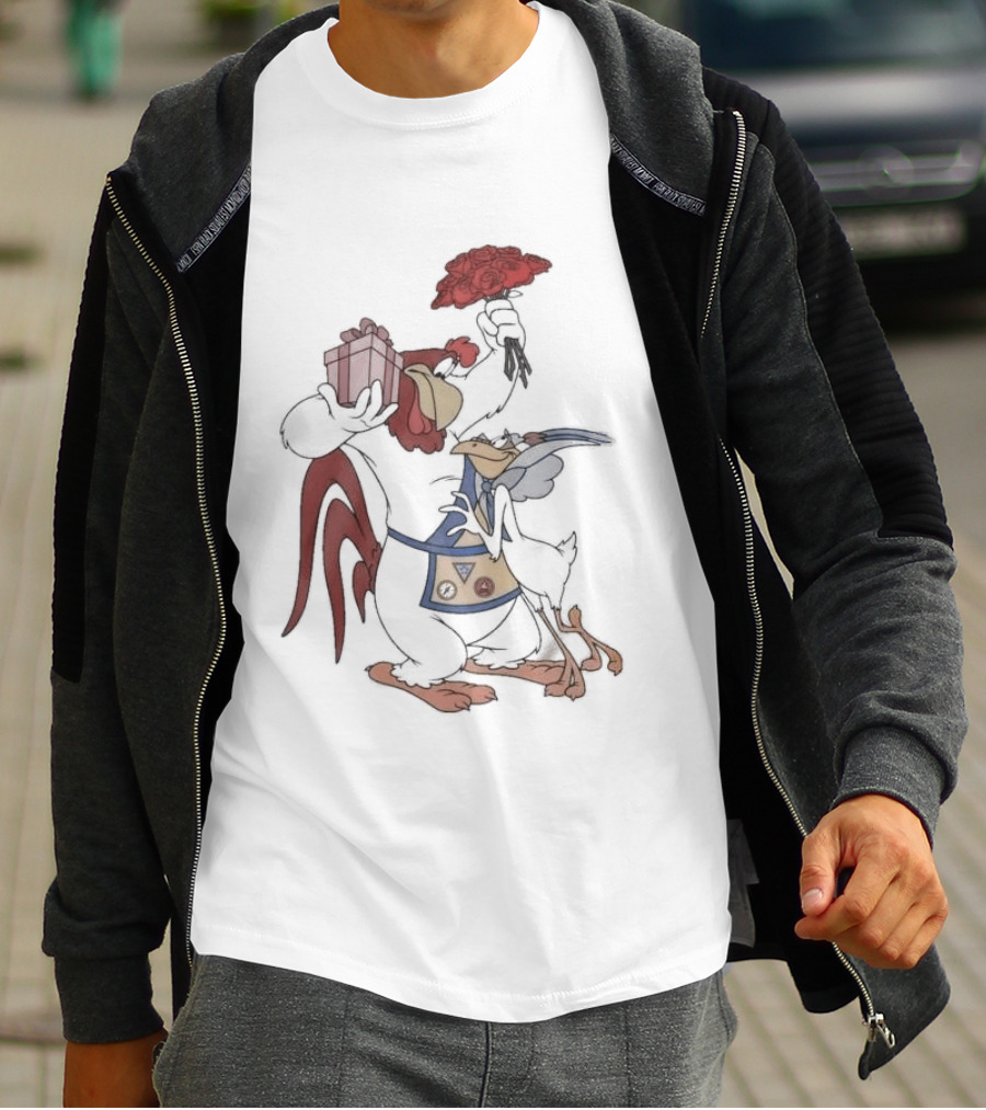 Foghorn Leghorn Miss Prissy Valentine Looney Tunes Classic Characters T-Shirt