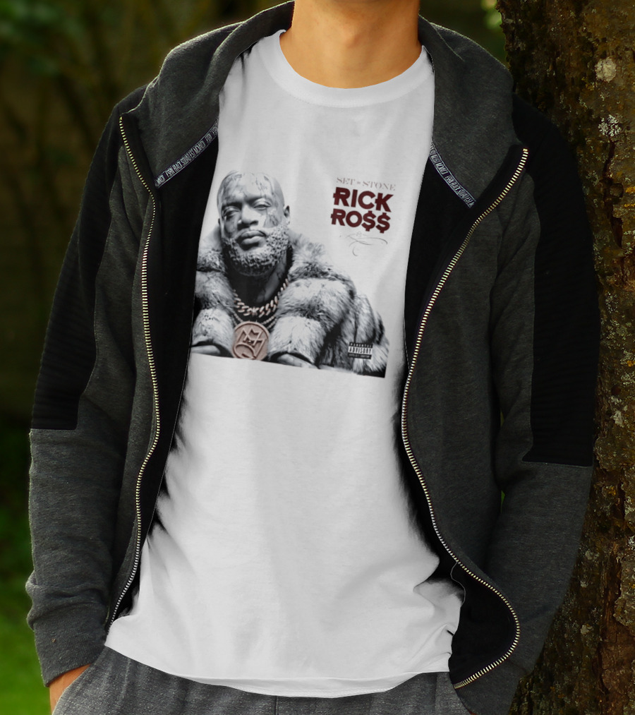 Rick Ross Set In Stone Album Cover Maybach Music Group Parental Advisory T-Shirt