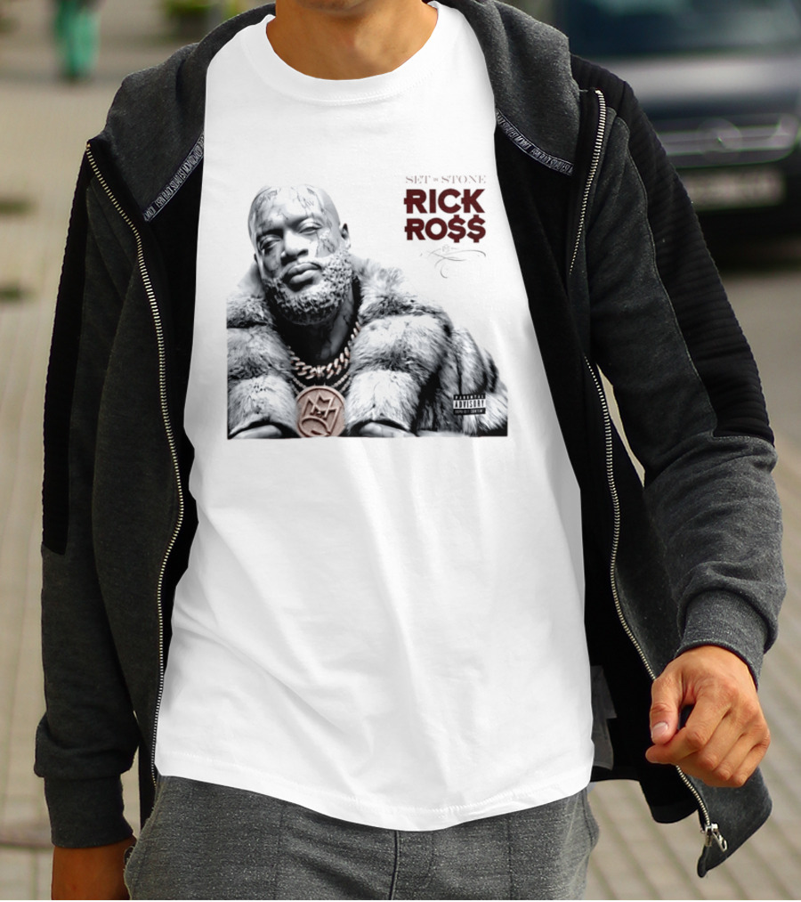Rick Ross Set In Stone Album Cover Maybach Music Group Parental Advisory T-Shirt
