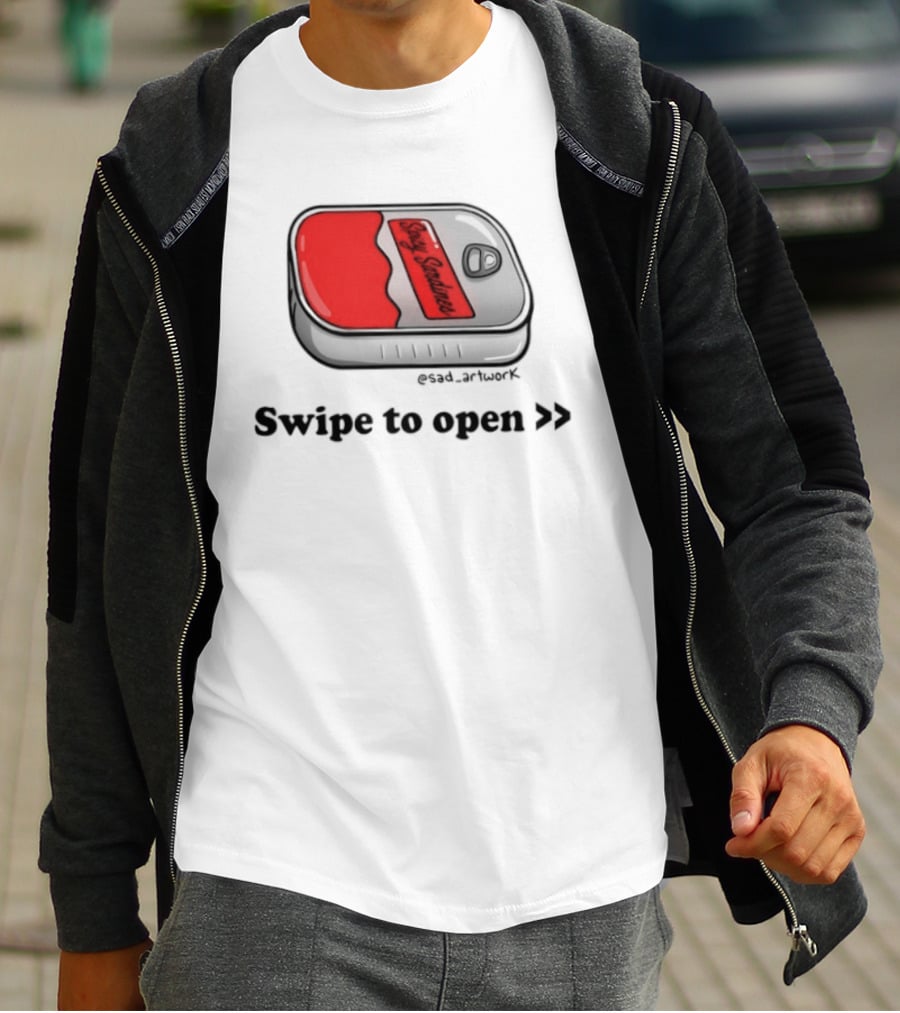 Spicy Sardines Swipe To Open Can Print T-Shirt