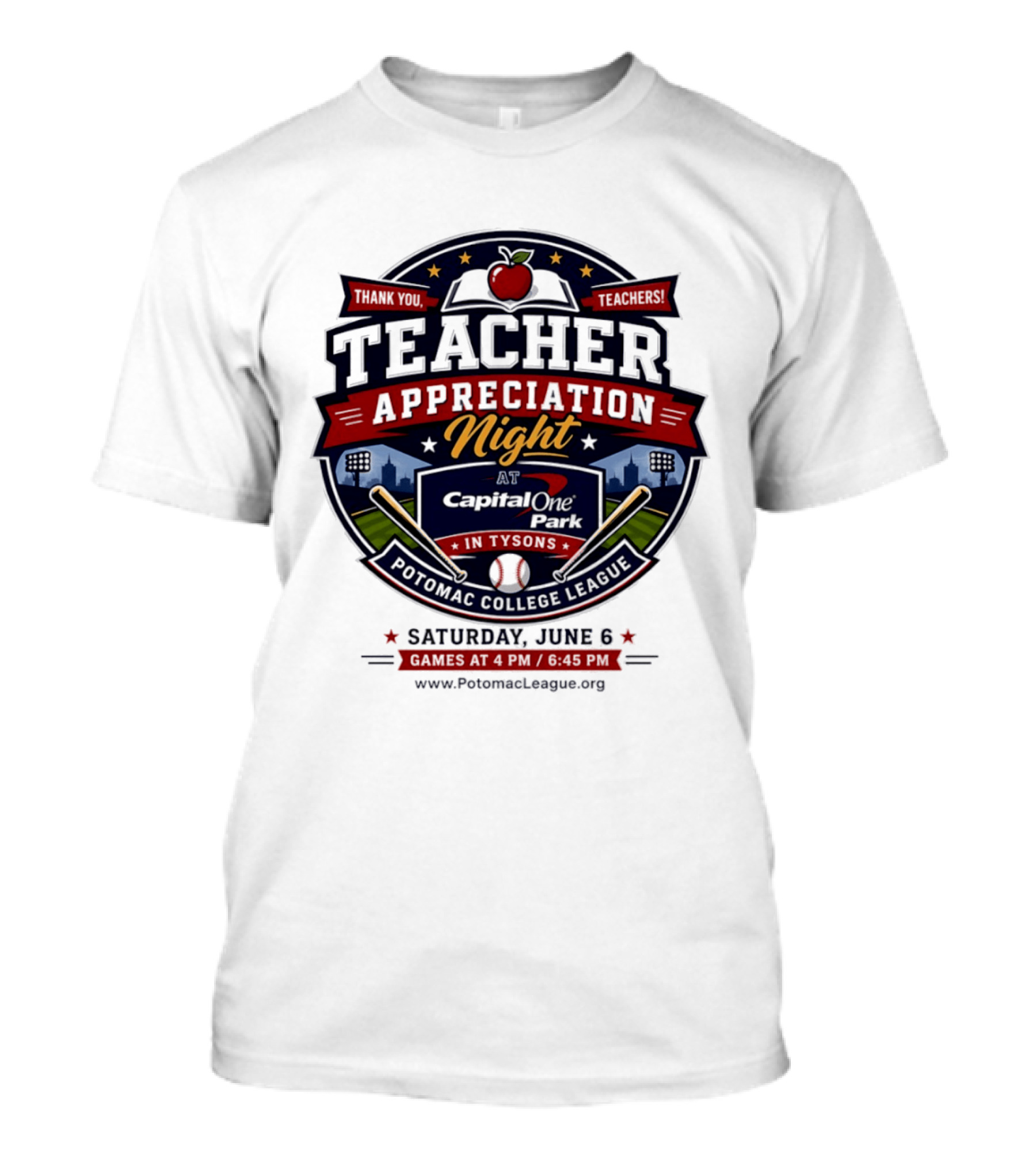 Teacher Appreciation Night At Capital One Park Potomac Saturday June 6 T-Shirt