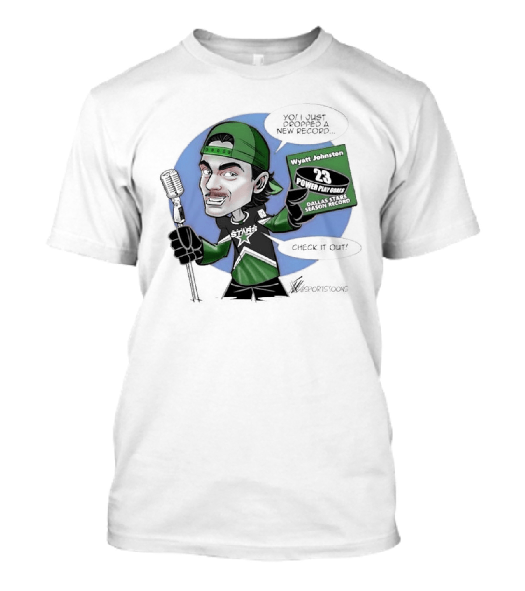 Wyatt Johnston Dallas Stars 23 Power Play Goals Celebration T-Shirt
