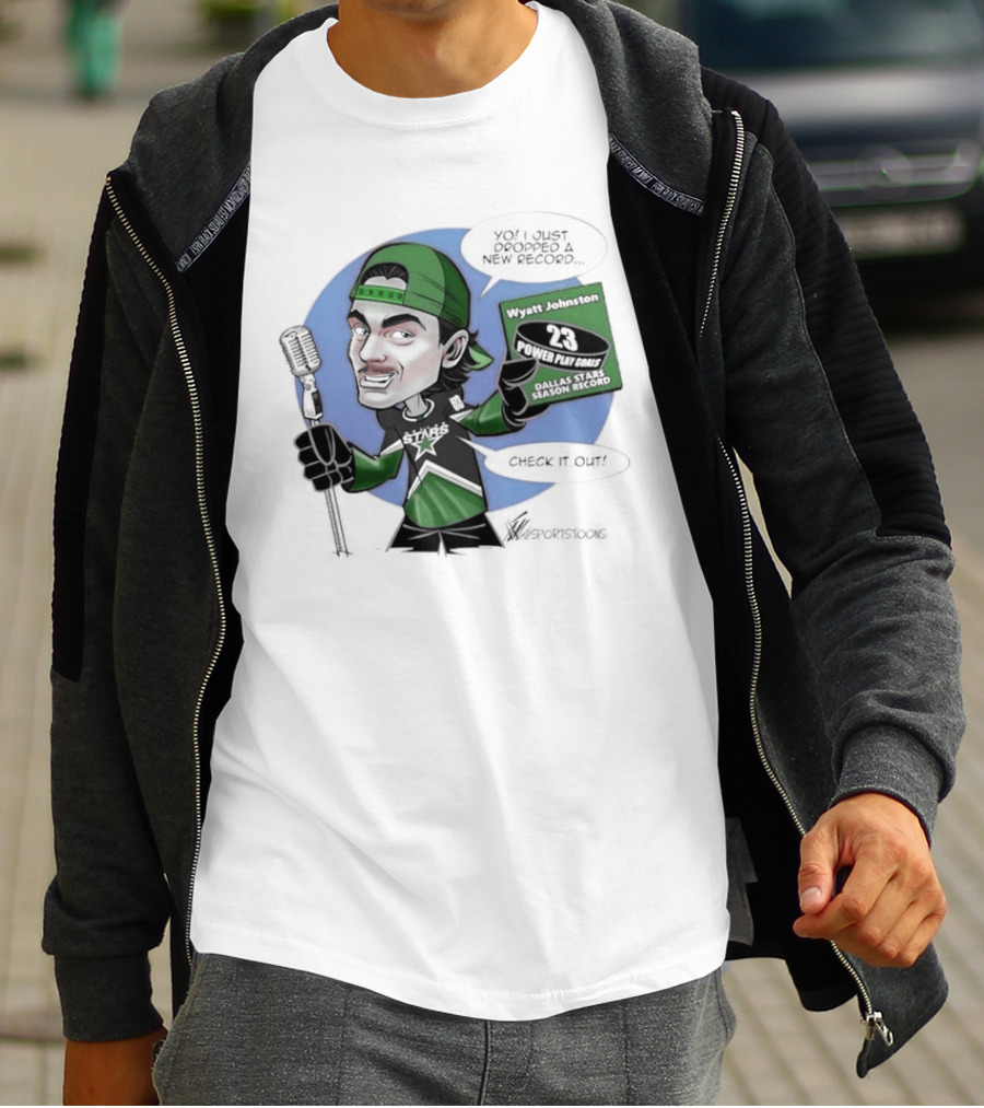 Wyatt Johnston Dallas Stars 23 Power Play Goals Celebration T-Shirt