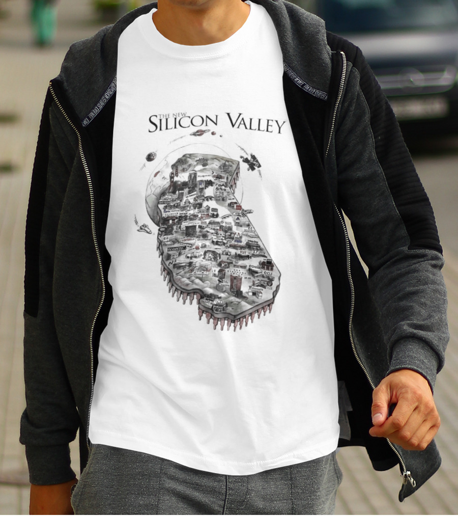 Silicon Valley Fly Map Circuit Board T-Shirt