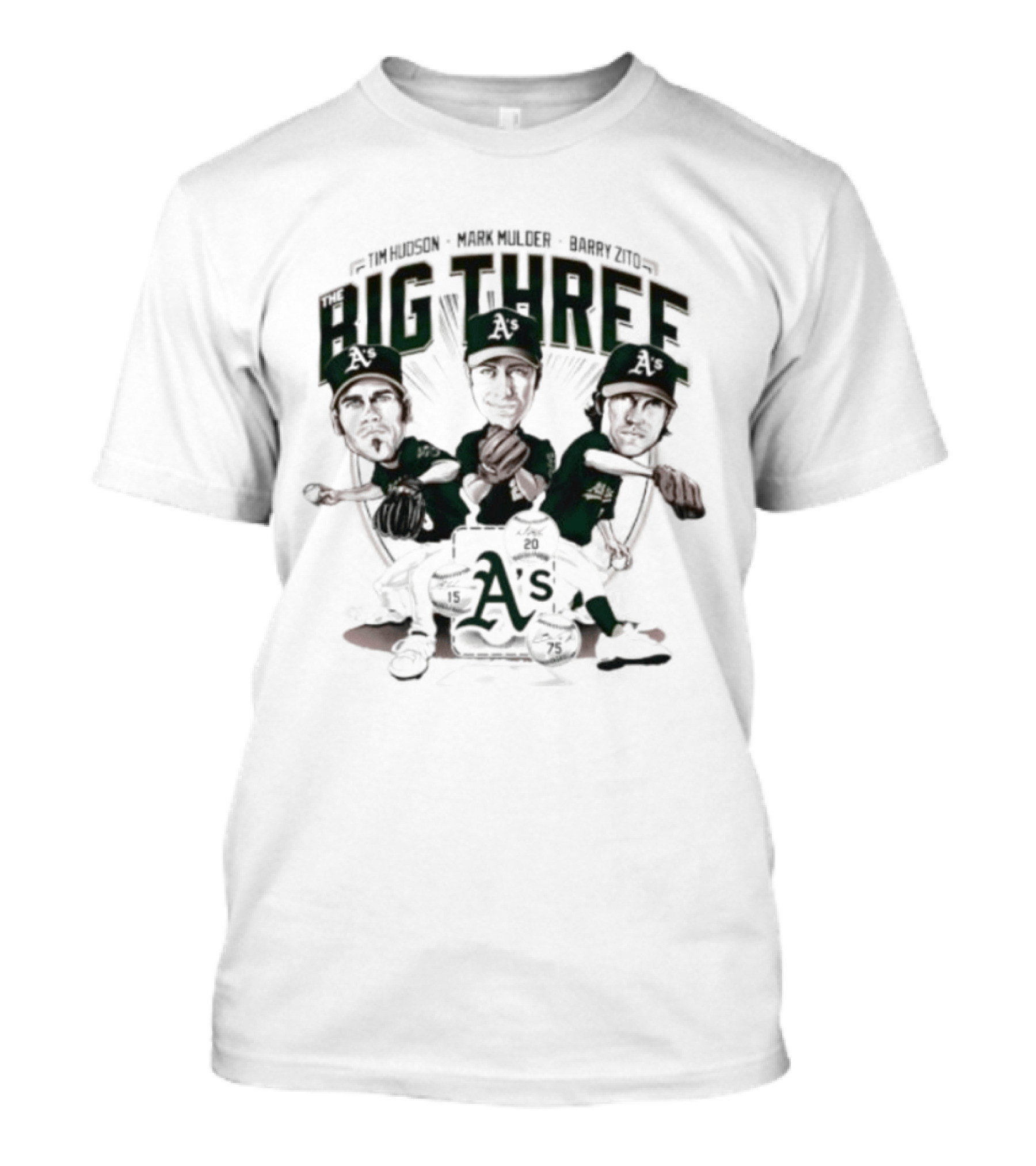 Tim Hudson Mark Mulder Barry Zito Big Three Oakland Athletics T-Shirt