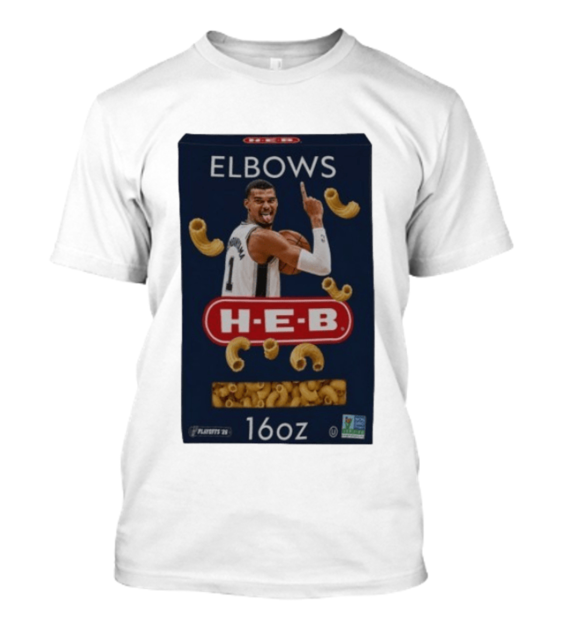 Victor Wembanyama Spurs HEB Elbows Meme 16oz Box T-Shirt