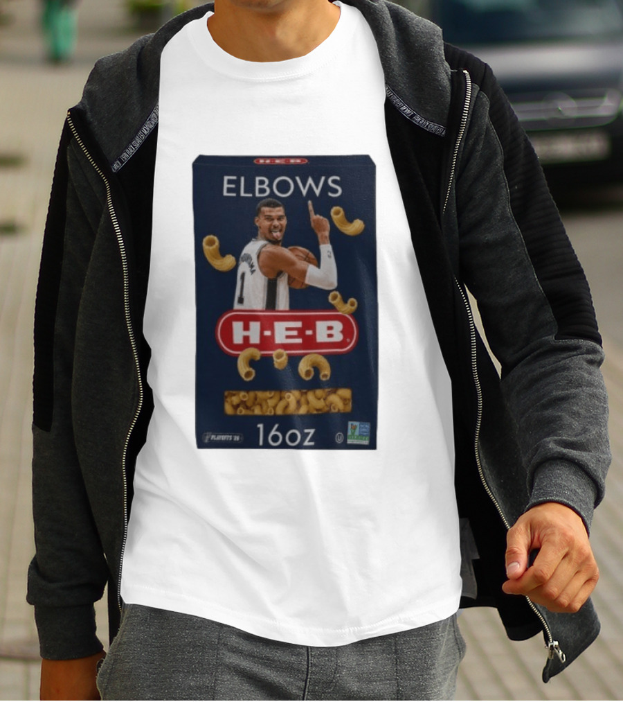 Victor Wembanyama Spurs HEB Elbows Meme 16oz Box T-Shirt