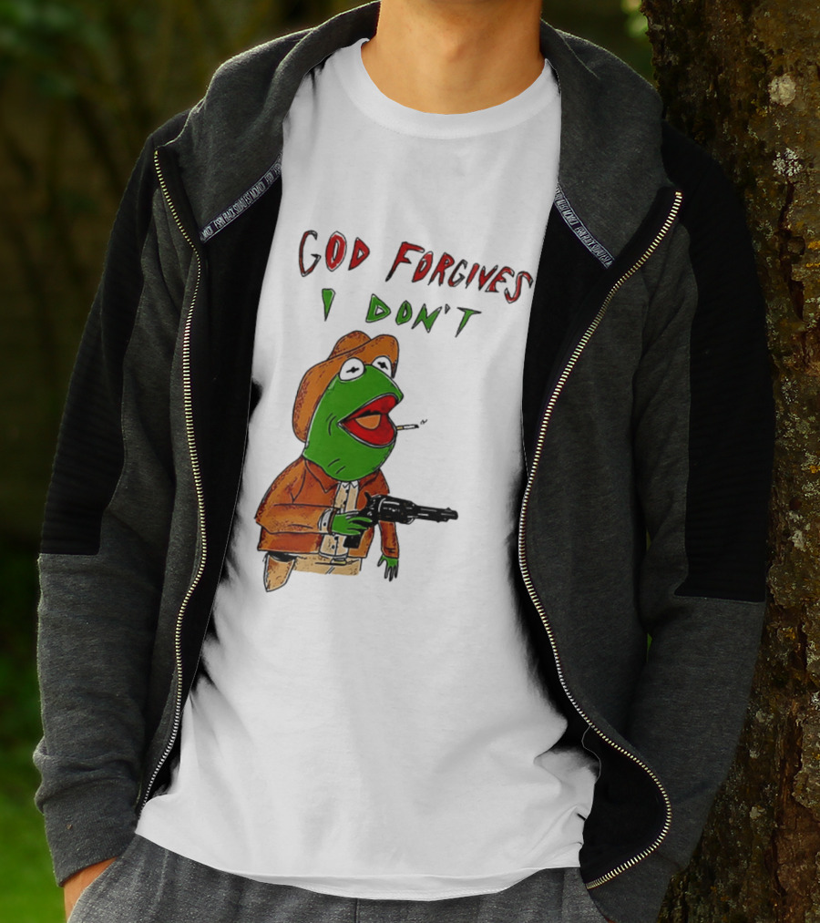 Yeehaw Kermit God Forgives I Don't Cowboy Humor T-Shirt