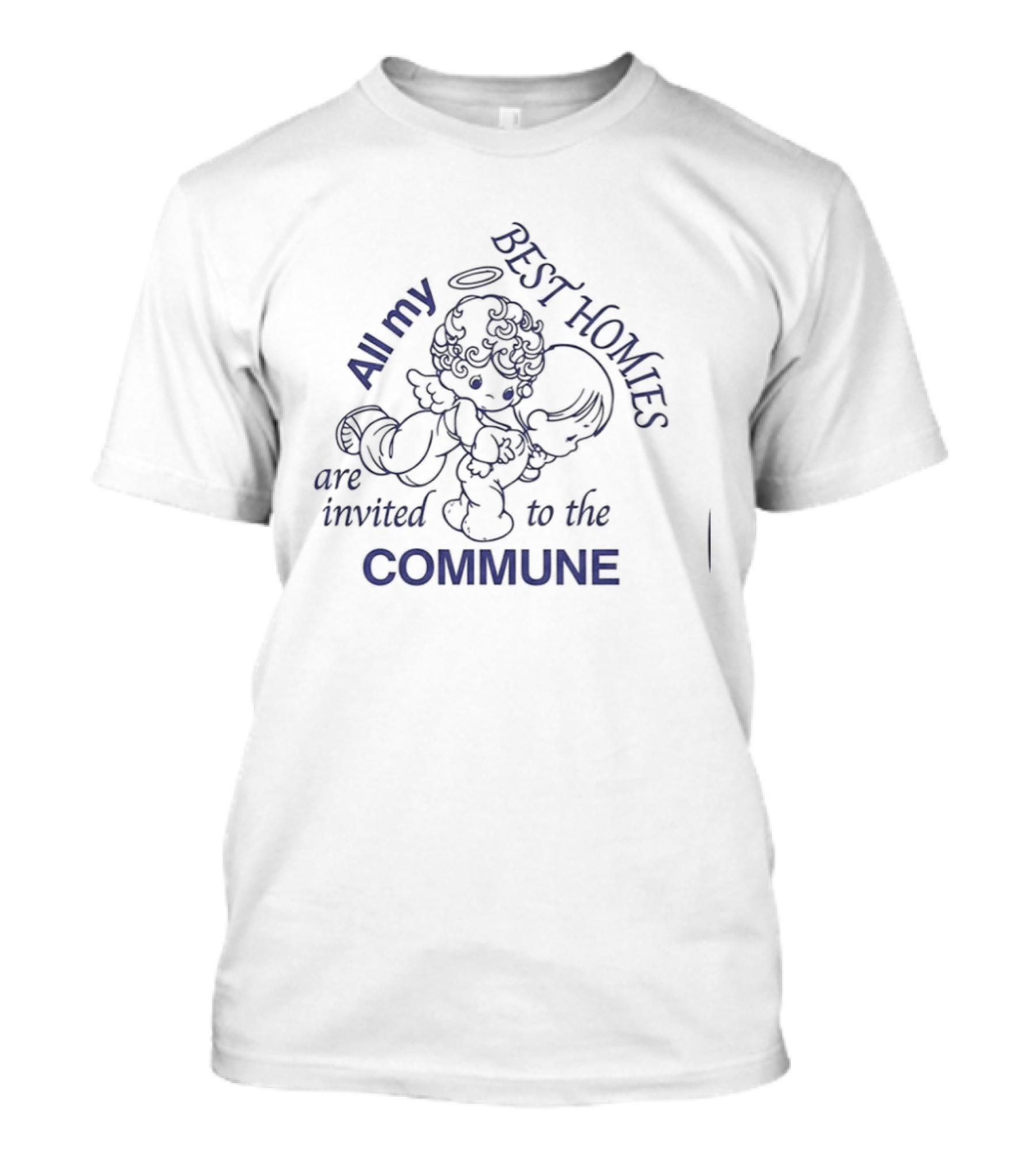 All My Best Homies Are Invited To The Commune Angel Graphic Crop Failure 2030 T-Shirt