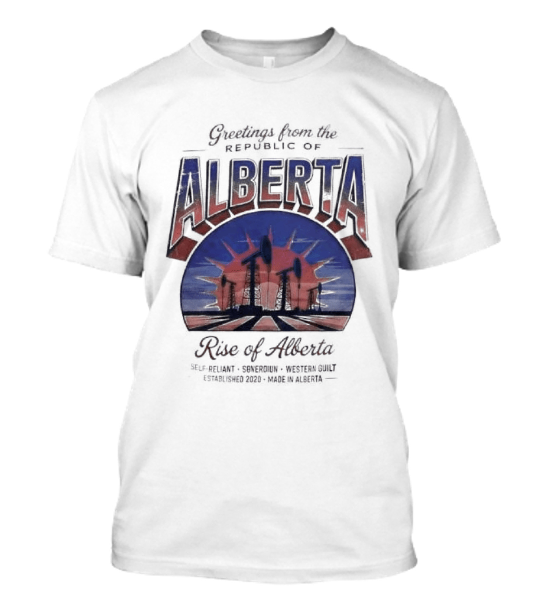 Greetings From Alberta Republic Rose Of Alberta Western Canadian Pride T-Shirt