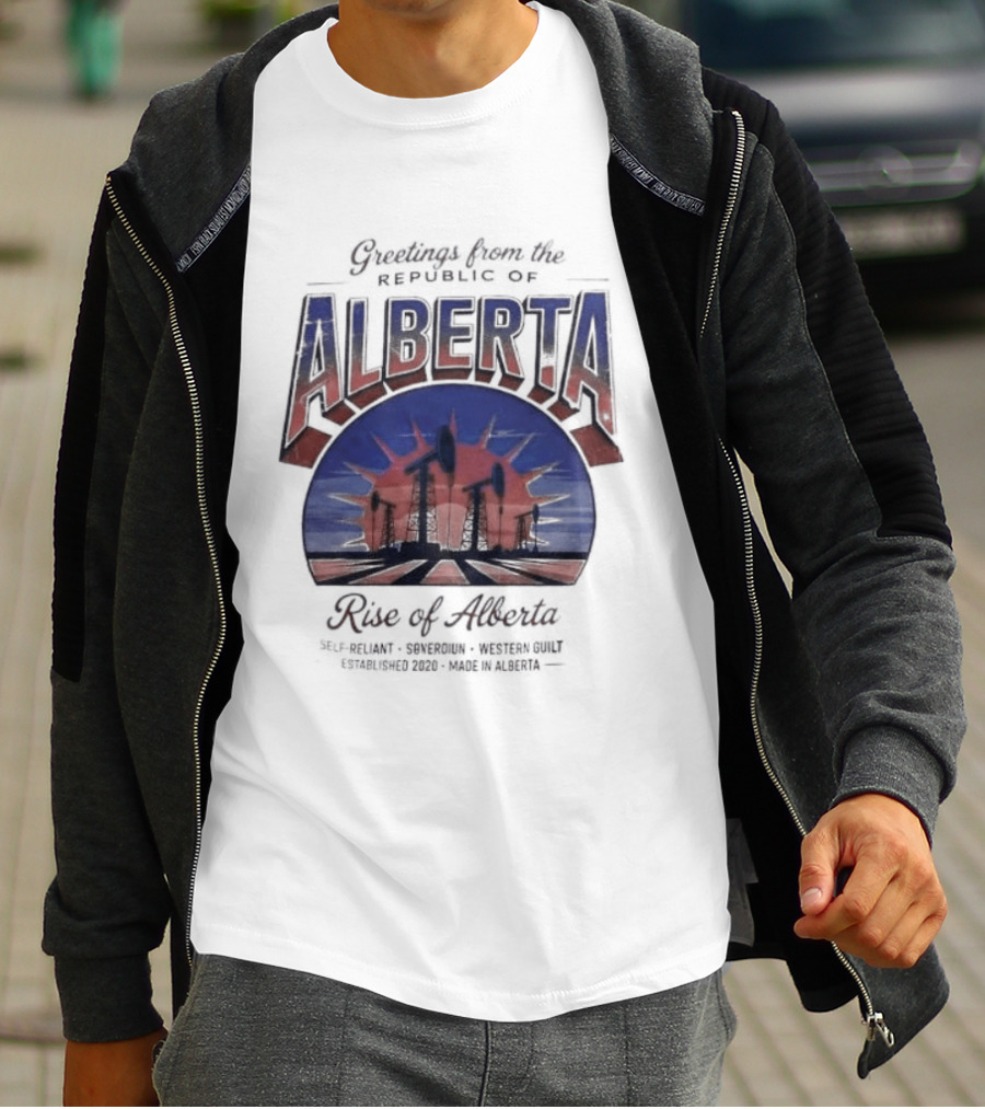 Greetings From Alberta Republic Rose Of Alberta Western Canadian Pride T-Shirt