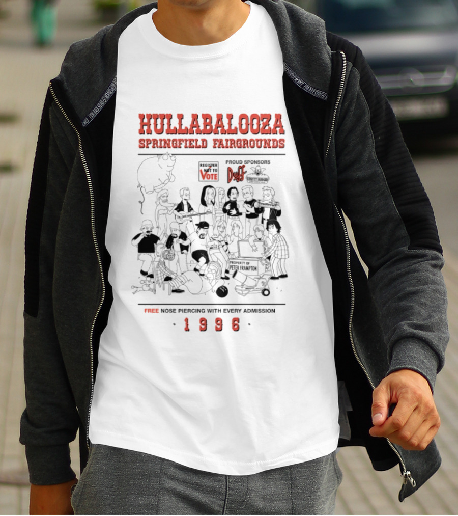 Hullabalooza Springfield Fairgrounds 1996 Free Nose Piercing Admission Vans Duff T-Shirt
