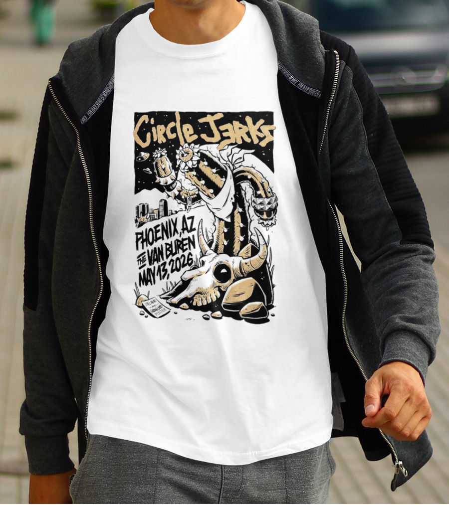 Circle Jerks Phoenix AZ The Van Buren May 13 2026 Skeleton T-Shirt