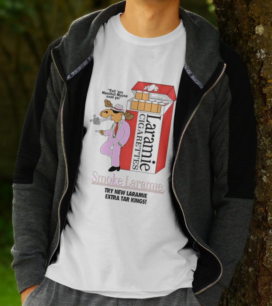 Laramie Cigarettes Moose Smoke Try New Laramie Extra Tar Menthol T-Shirt