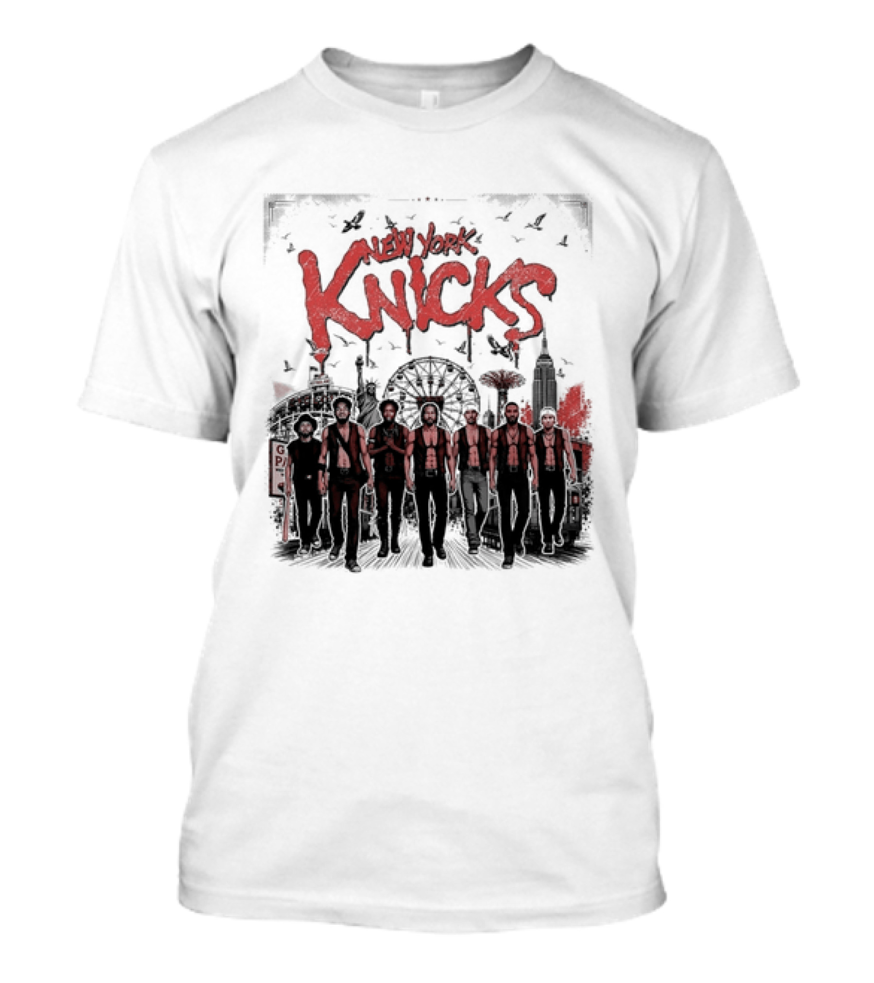New York Knicks The Warriors Coney Island Ferris Wheel Skyline T-Shirt