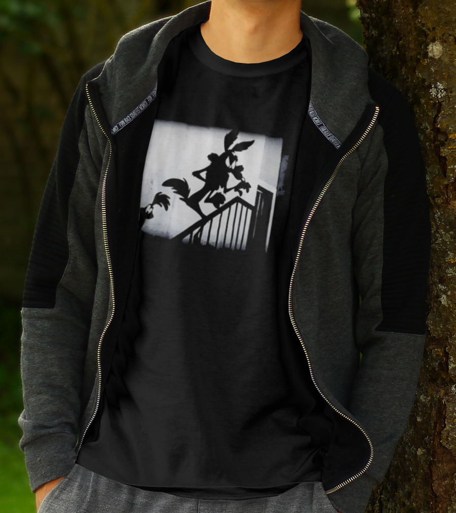 Wilesferatu Wile E. Coyote Road Runner Looney Tunes Silhouette Stairs T-Shirt