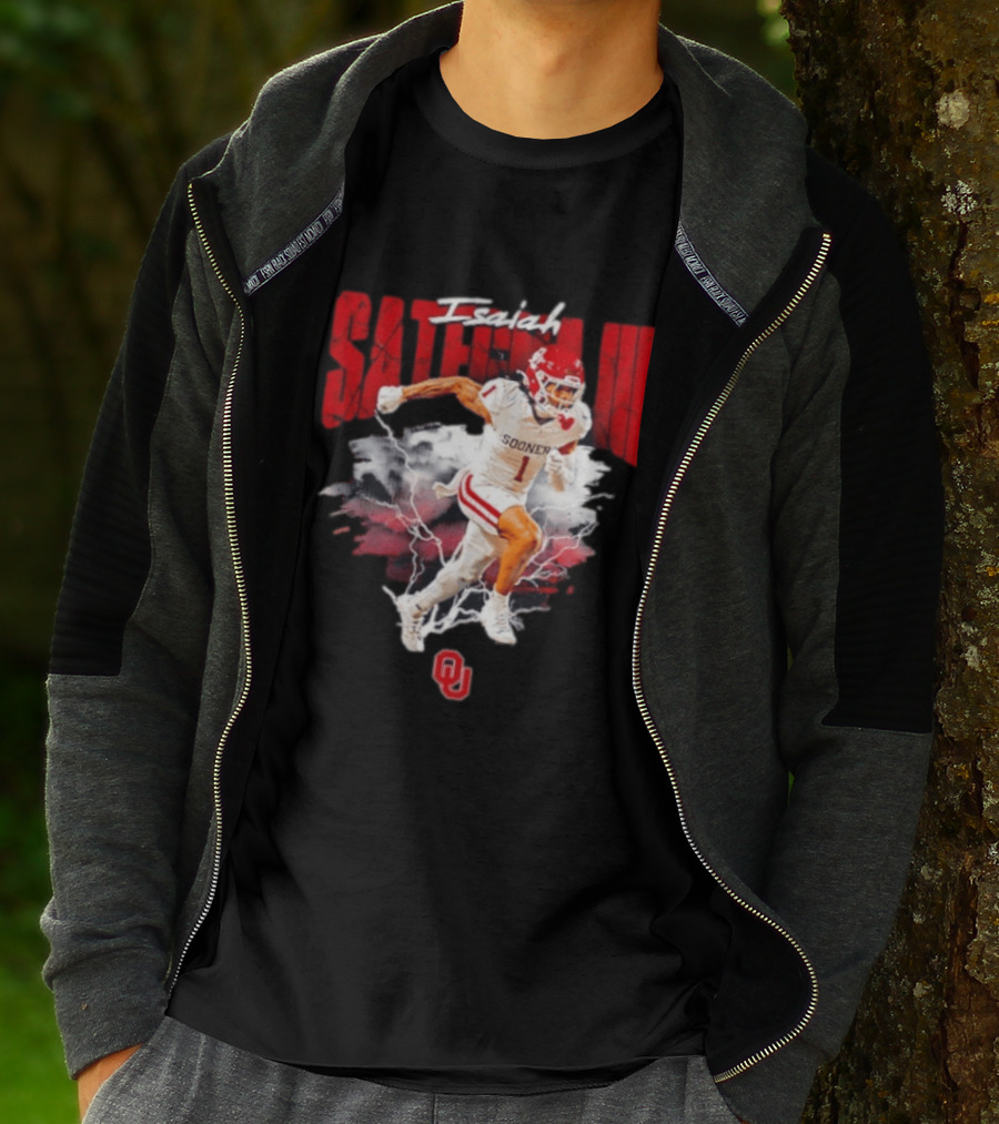 Oklahoma Sooners Isaiah Sategna III Lightning Burst Action T-Shirt