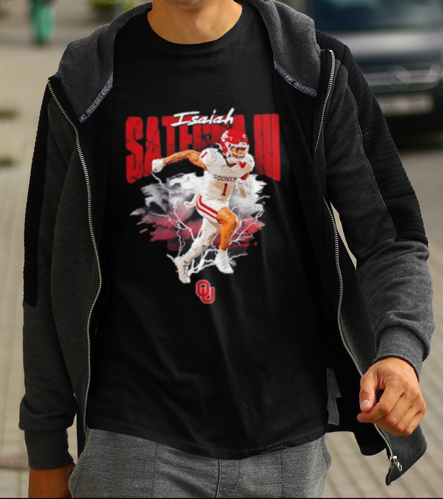 Oklahoma Sooners Isaiah Sategna III Lightning Burst Action T-Shirt