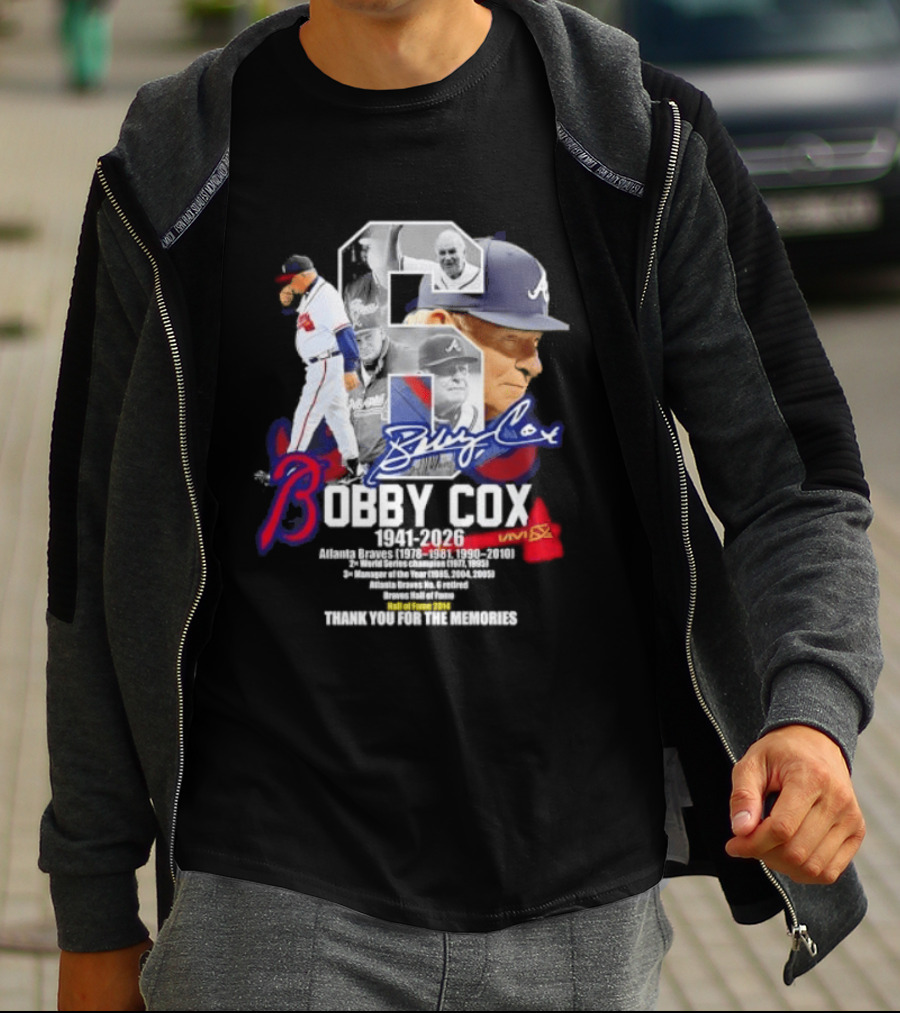 Bobby Cox Atlanta Braves Manager 1941 2026 Thank You For The Memories T-Shirt