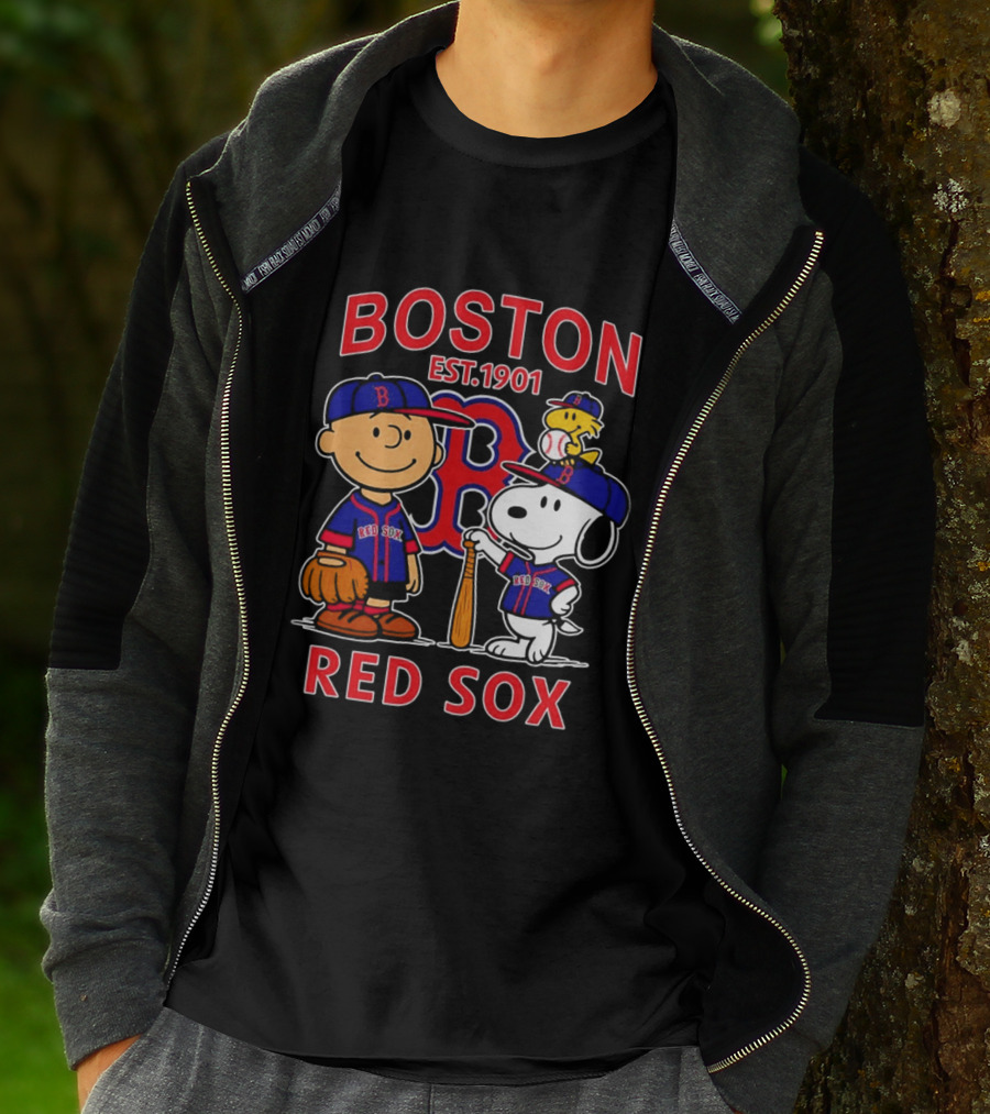 Boston Red Sox Peanuts Characters Est 1901 T-Shirt