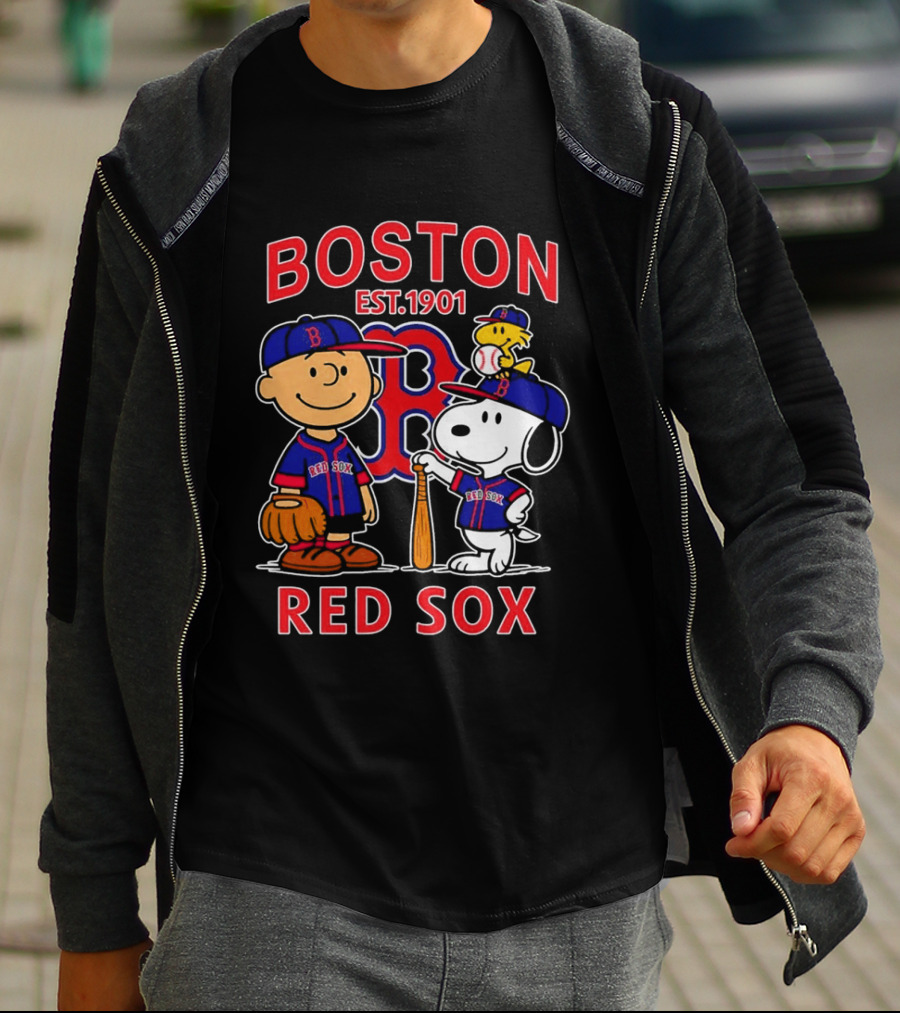 Boston Red Sox Peanuts Characters Est 1901 T-Shirt