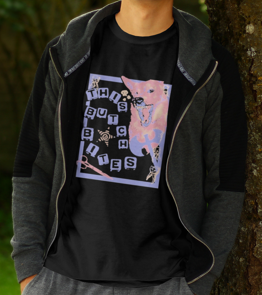 This Butch Bites Dog Retro Vibe Scissors And Blocks T-Shirt