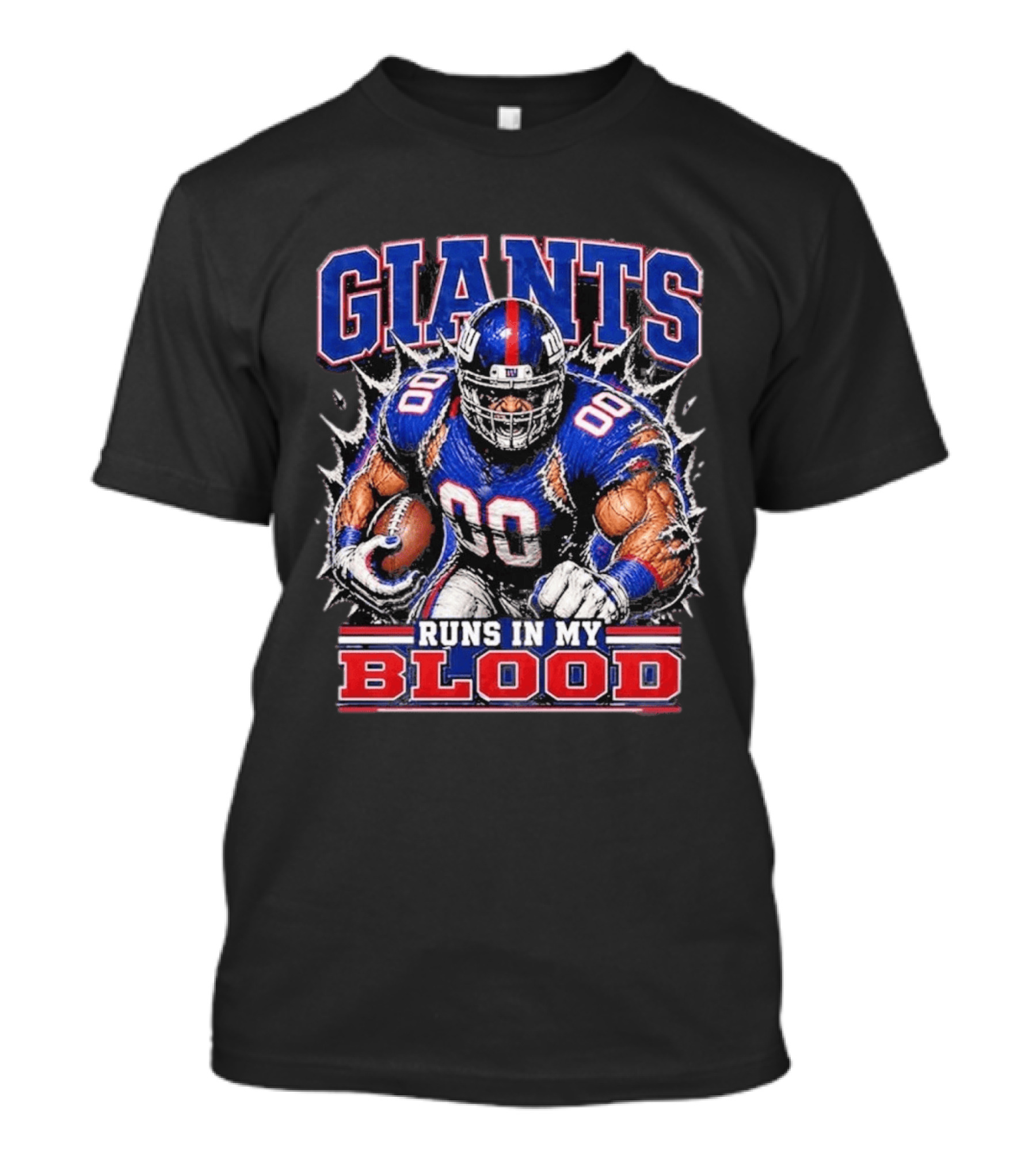 Giants Runs In My Blood Football Player Power And Passion T-Shirt