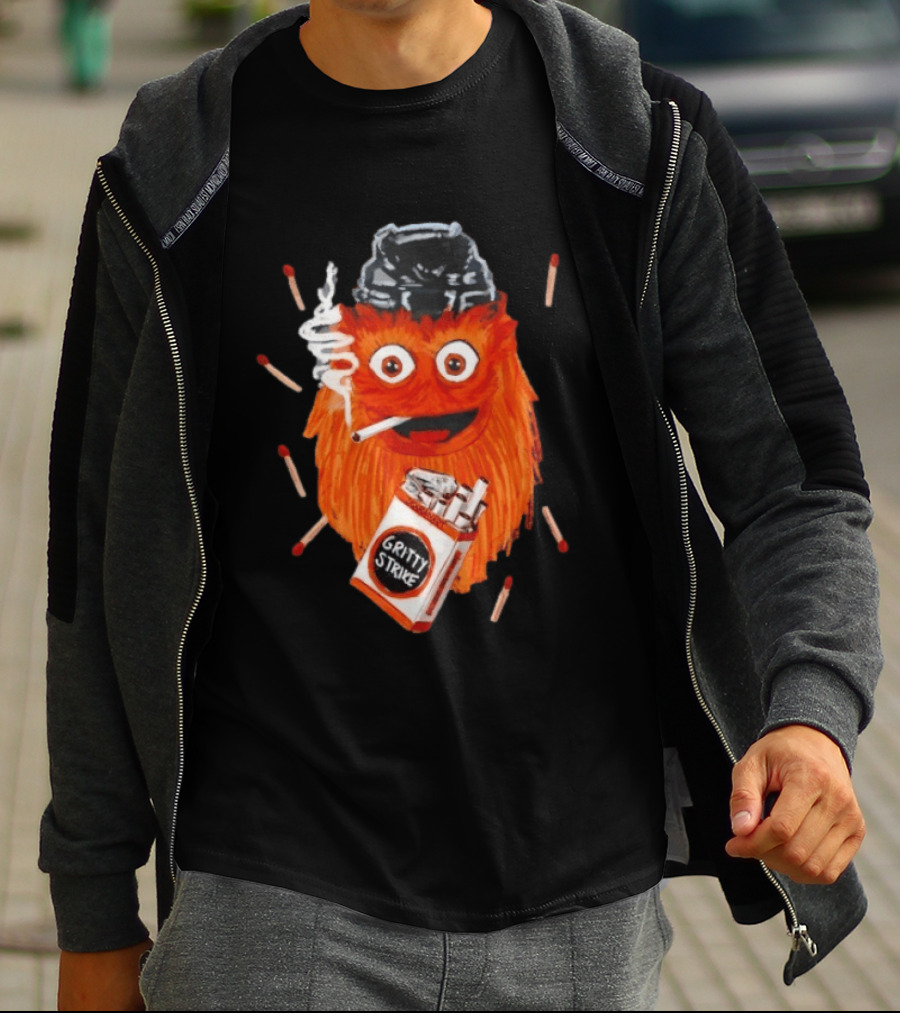 Gritty Strike Smoking Philadelphia Flyers Hockey 2026 T-Shirt