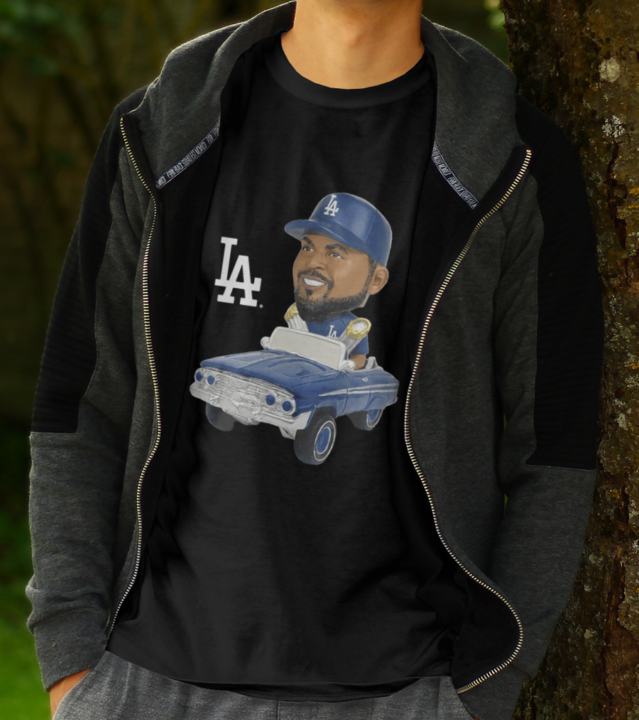 LA Dodgers Ice Cube Bobblehead Classic Cap Low Rider T-Shirt