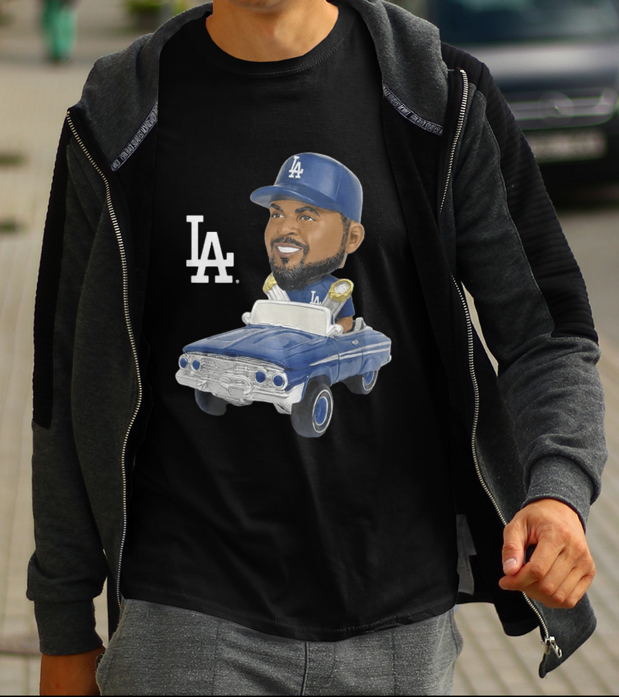 LA Dodgers Ice Cube Bobblehead Classic Cap Low Rider T-Shirt