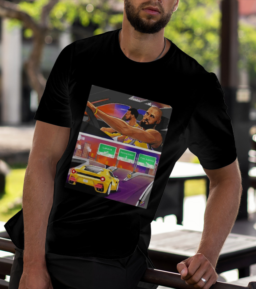 Lakers Lebron James Path: Retirement Versus Free Agency Decision Journey T-Shirt