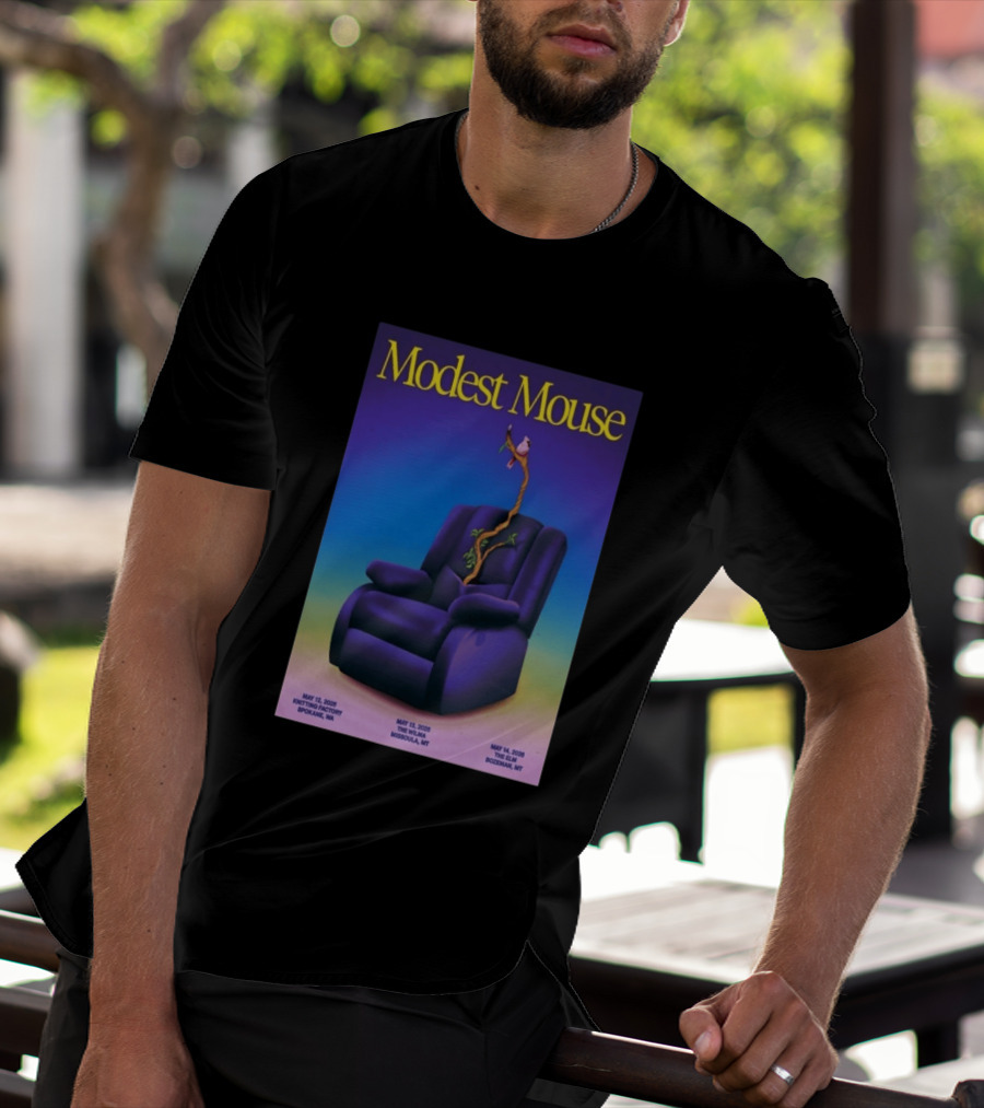 Modest Mouse Tour May 2026 Recliner And Tree Bozeman MT The Elm T-Shirt