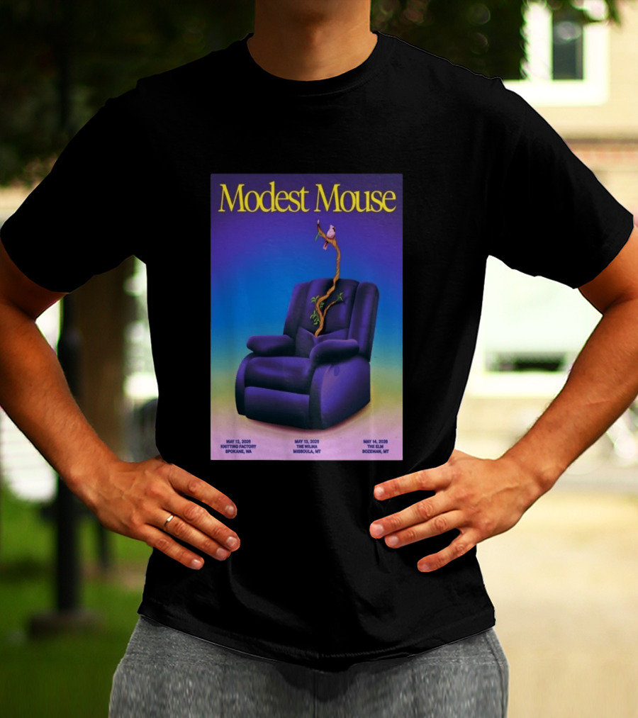Modest Mouse Tour May 2026 Recliner And Tree Bozeman MT The Elm T-Shirt