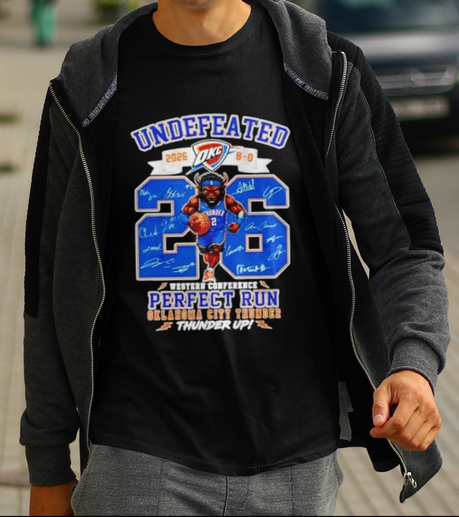 OKC Thunder 2026 Undefeated Perfect Run Thunder Up T-Shirt