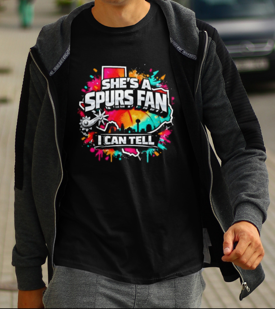 She's A Spurs Fan I Can Tell Colorful Splash T-Shirt